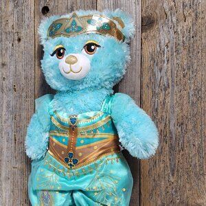 Build-a-Bear Jasmine stuffed bear with princess outfit, headpiece, and sandals